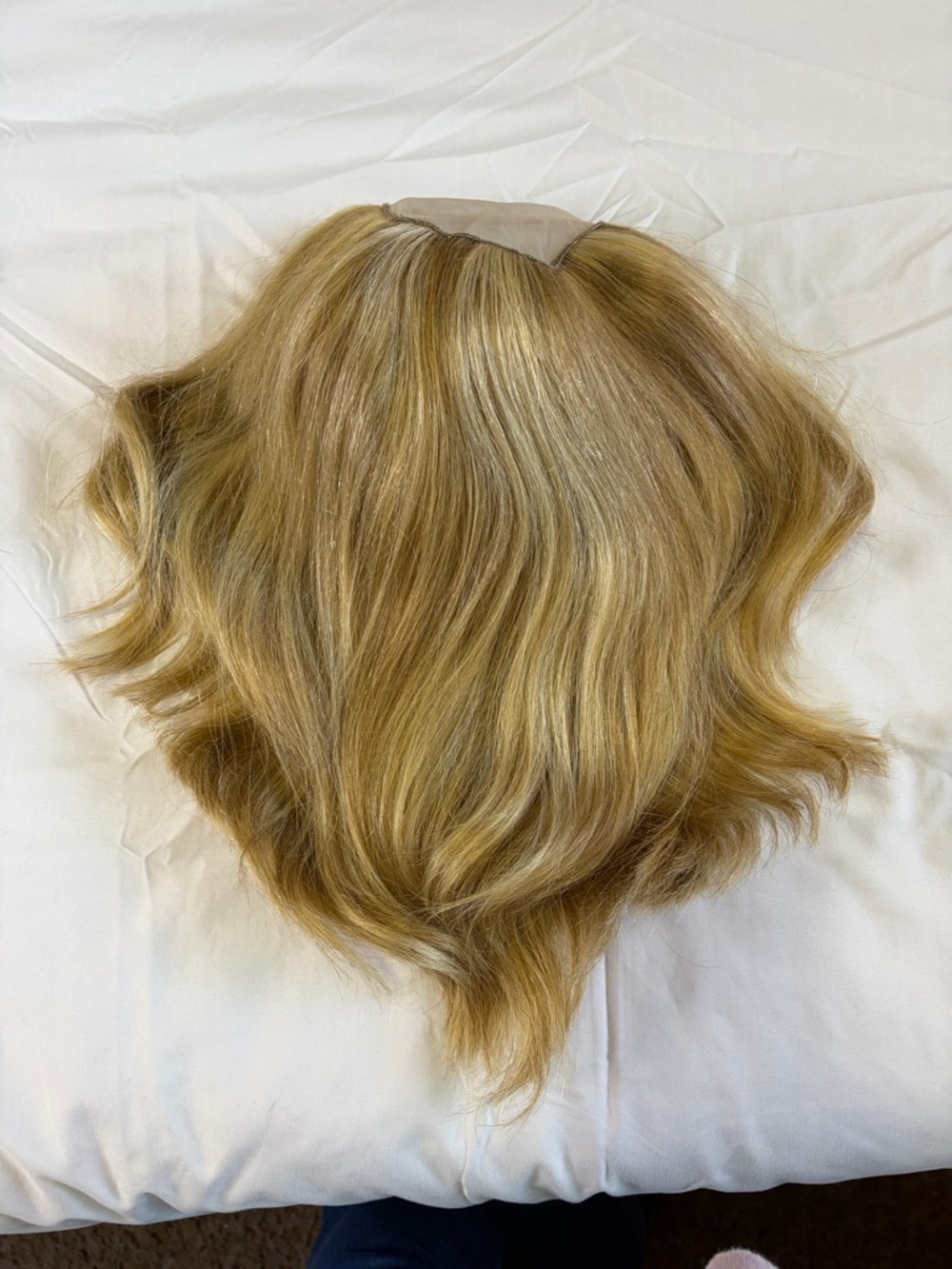 Human Hair hat fall wig golden blonde bob lob remy active summer beanie ball cap - Picture 5 of 14